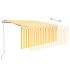 Toldo retráctil automático con persiana LED amarillo 3,5x2,5