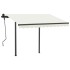 Toldo manual retráctil con postes crema 3x2,5