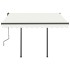 Toldo manual retráctil con postes crema 3x2,5