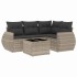 Set de sofás jardín y cojines 5 pzas ratán sintético gris