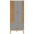 Armario OLDEN madera maciza pino gris y marrón 76,5x53x172