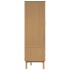 Armario OLDEN madera maciza pino gris y marrón 76,5x53x172