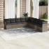 Set de muebles de jardín 9 pzas y cojines ratán sintético