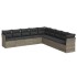 Set de muebles de jardín 9 pzas y cojines ratán sintético