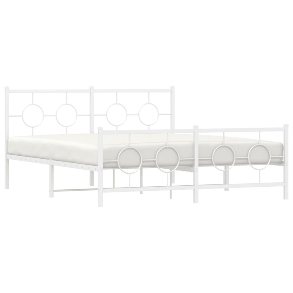 Estructura cama sin colchón con estribo metal blanco 160x200