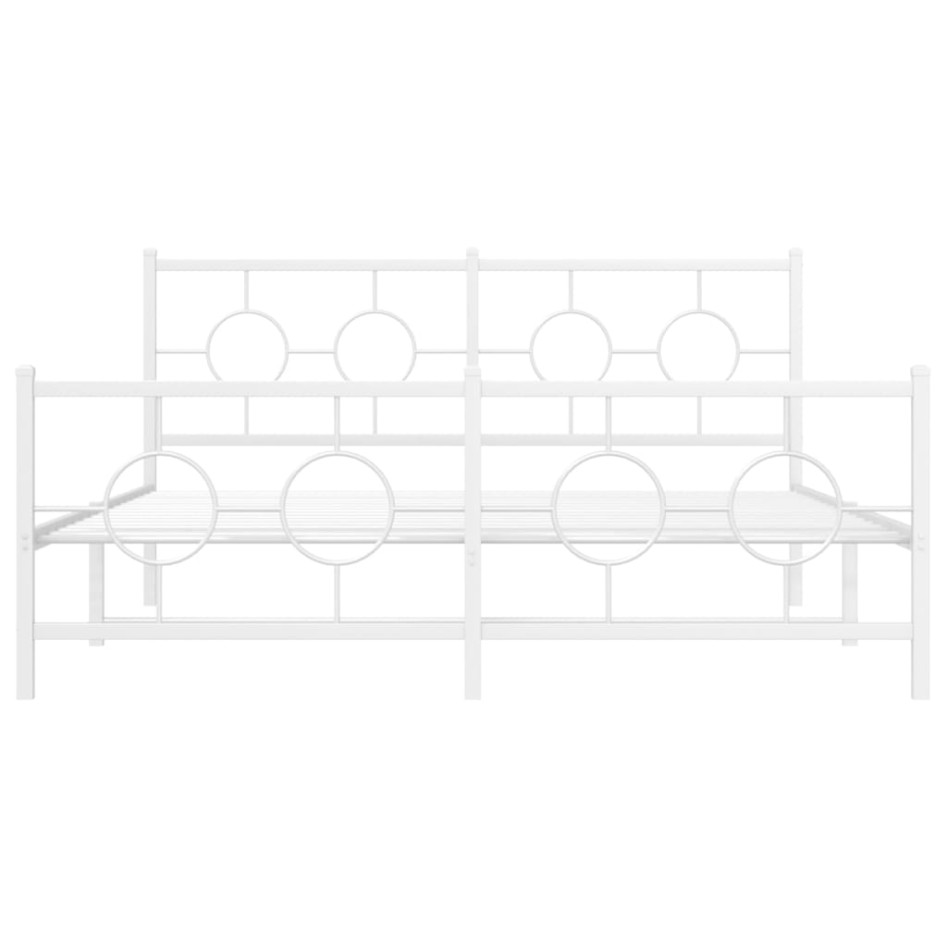 Estructura cama sin colchón con estribo metal blanco 160x200