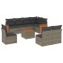 Set de muebles de jardín 9 pzas y cojines ratán sintético