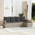 Set de sofás jardín y cojines 5 pzas ratán sintético gris