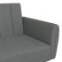 Sofá cama de 2 plazas con taburete tela gris