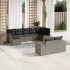 Set de muebles de jardín 9 pzas y cojines ratán sintético