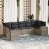 Set de sofás de jardín 7 pzas con cojines ratán PE gris