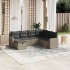 Set de sofás de jardín 7 pzas con cojines ratán PE gris
