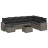 Set de muebles de jardín 9 pzas y cojines ratán sintético