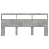 Cabecero de cama con luz LED gris hormigón 220x17x102
