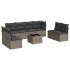 Set de muebles de jardín 9 pzas y cojines ratán sintético