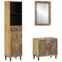Conjunto de muebles de baño 3 piezas madera maciza de