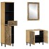 Conjunto de muebles de baño 3 piezas madera maciza de