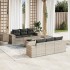 Set de sofás de jardín 7 pzas con cojines ratán PE gris