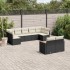 Set de sofás de jardín 8 piezas y cojines ratán sintético