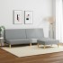 Sofá cama de 2 plazas con taburete tela gris
