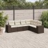 Set sofás de jardín 6 piezas y cojines ratán sintético