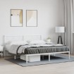 Estructura cama sin colchón con cabecero metal blanco 183x213cm