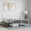 Estructura cama sin colchón con estribo metal blanco 140x200 cm
