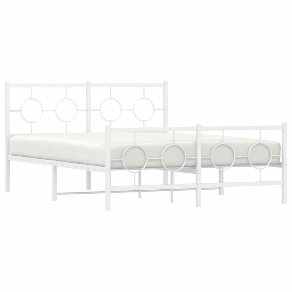 Estructura cama sin colchón con estribo metal blanco 140x200