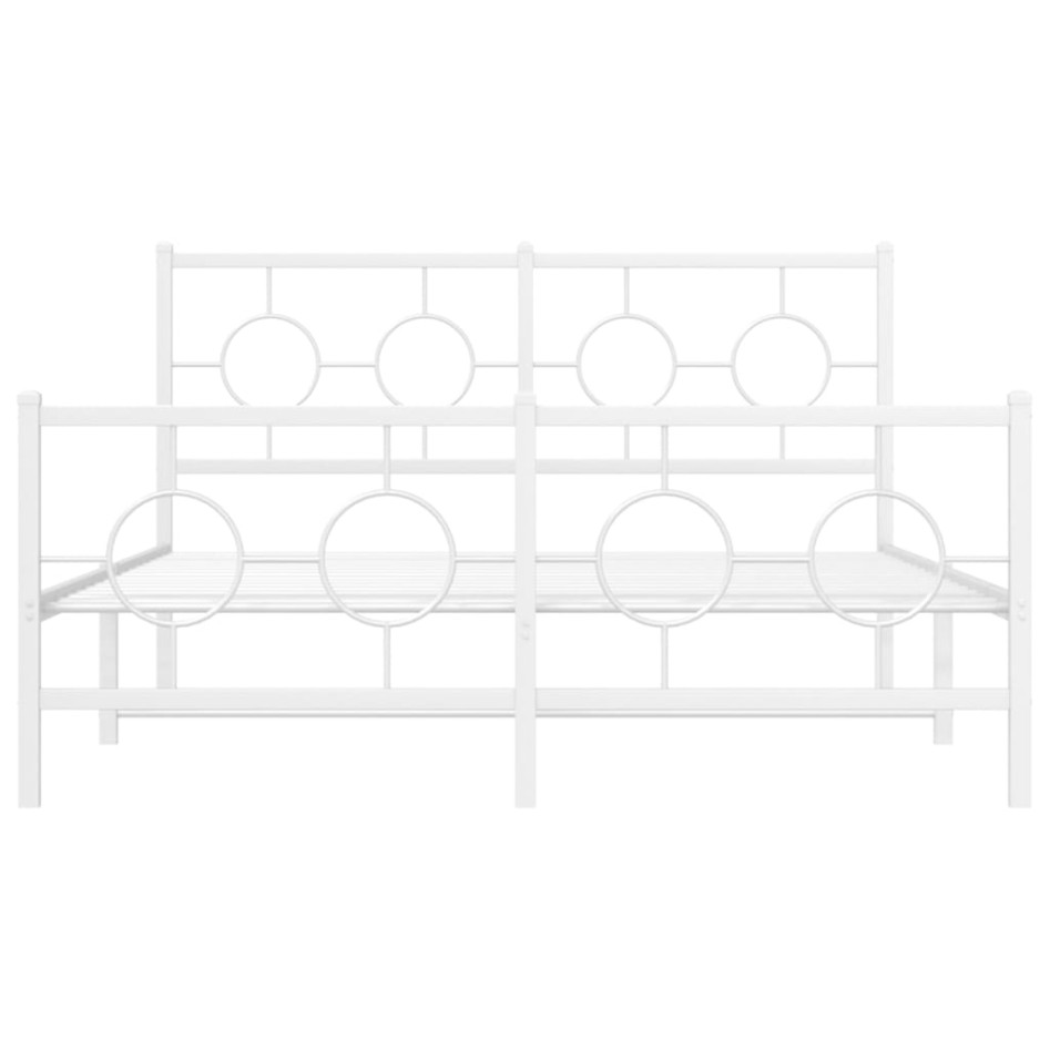 Estructura cama sin colchón con estribo metal blanco 140x200