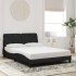 Estructura de cama con luces LED terciopelo negro 120x200