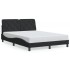 Estructura de cama con luces LED terciopelo negro 120x200