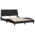 Estructura de cama con luces LED terciopelo negro 140x190