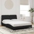 Estructura de cama con luces LED terciopelo negro 140x190