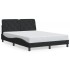 Estructura de cama con luces LED terciopelo negro 140x190