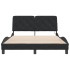 Estructura de cama con luces LED terciopelo negro 140x190