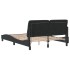 Estructura de cama con luces LED terciopelo negro 140x190