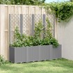 Jardinera con enrejado PP gris claro 160x40x140 cm