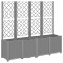 Jardinera con enrejado PP gris claro 160x40x140