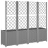 Jardinera con enrejado PP gris claro 160x40x140