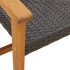 Juego de bistro de 5 piezas ratán PE negro y madera de