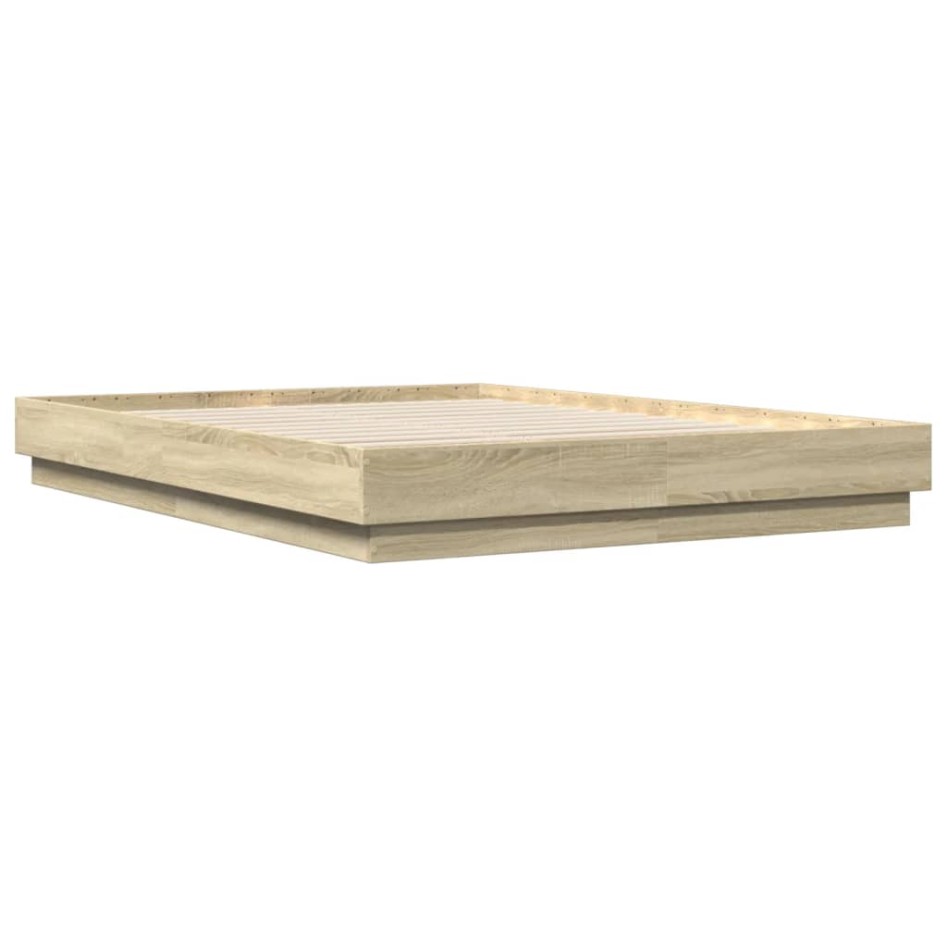 Estructura de cama madera de ingeniería roble Sonoma 150x200
