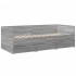 Sofá cama con cajones sin colchón gris Sonoma 75x190