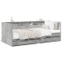 Sofá cama con cajones sin colchón gris hormigón 100x200