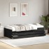 Sofá cama con cajones sin colchón negro 90x190