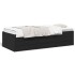 Sofá cama con cajones sin colchón negro 90x190