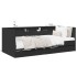 Sofá cama con cajones sin colchón negro 100x200