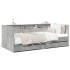 Sofá cama con cajones sin colchón gris hormigón 75x190