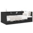 Sofá cama con cajones sin colchón negro 90x190
