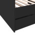Sofá cama con cajones sin colchón negro 90x190