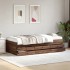 Sofá cama con cajones sin colchón roble marrón 90x200